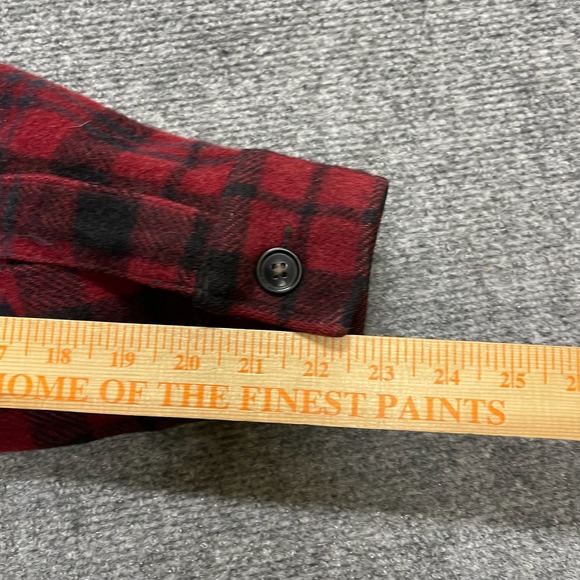 Vintage 80s Woolrich Red Buffalo Plaid Wool Hunting Long Sleeve Button-Up - Picture 7 of 9